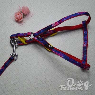 Galaxy Style Nylon Leash and Harnesses Combonation in 10mm / 15mm, shenzhen city pet supplies manufacture