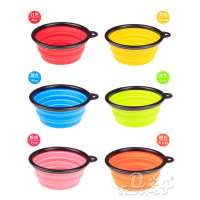 Pets Silicone Food & Water Travel Bowl with Clip for Dog and Cat, Small(1.5 Cups), Aqua