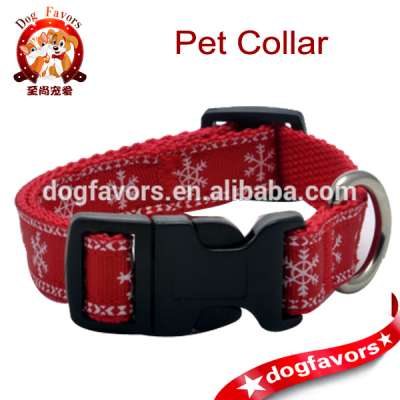 Extra Small Red and White Snowflake Christmas Dog Collar